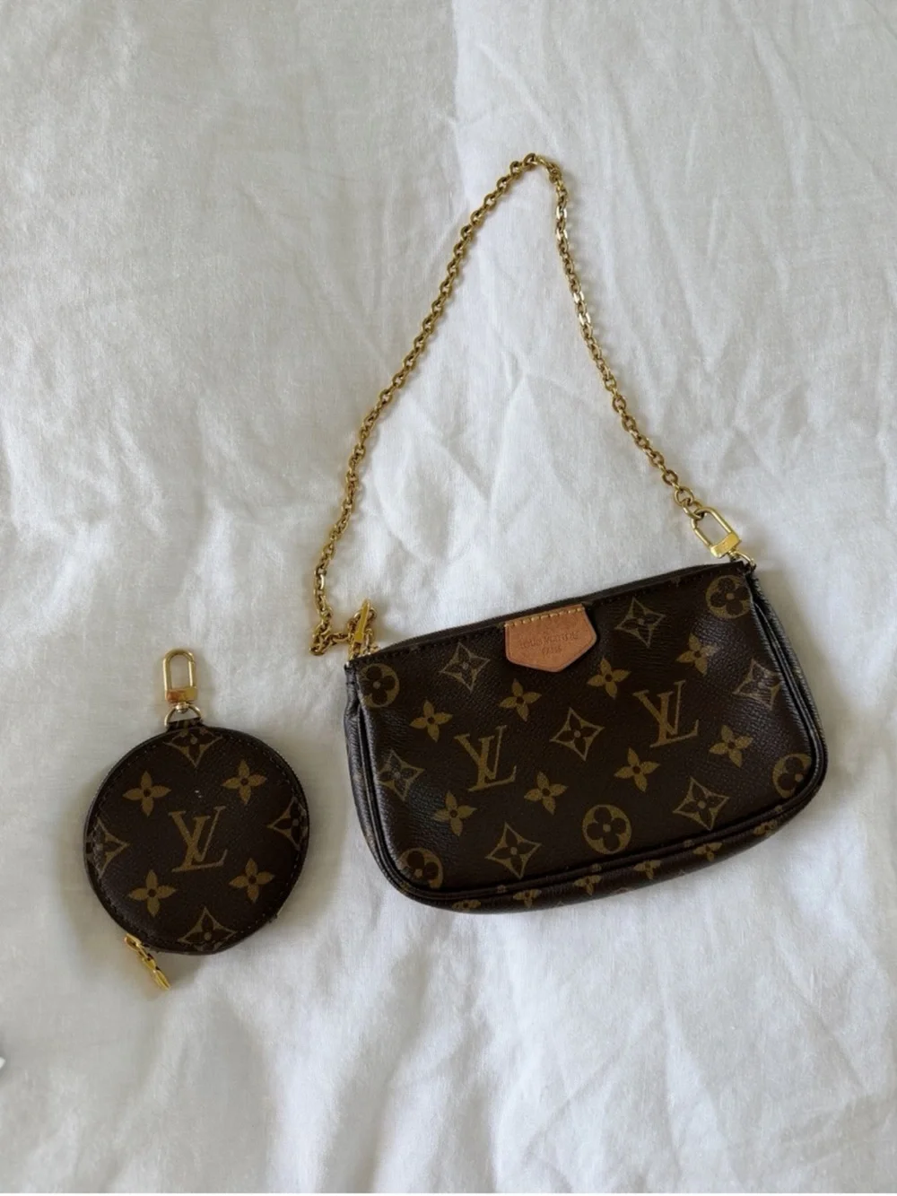Louis Vuitton Multi Pochette Accessories Pouch Monogram Canvas Small Brown